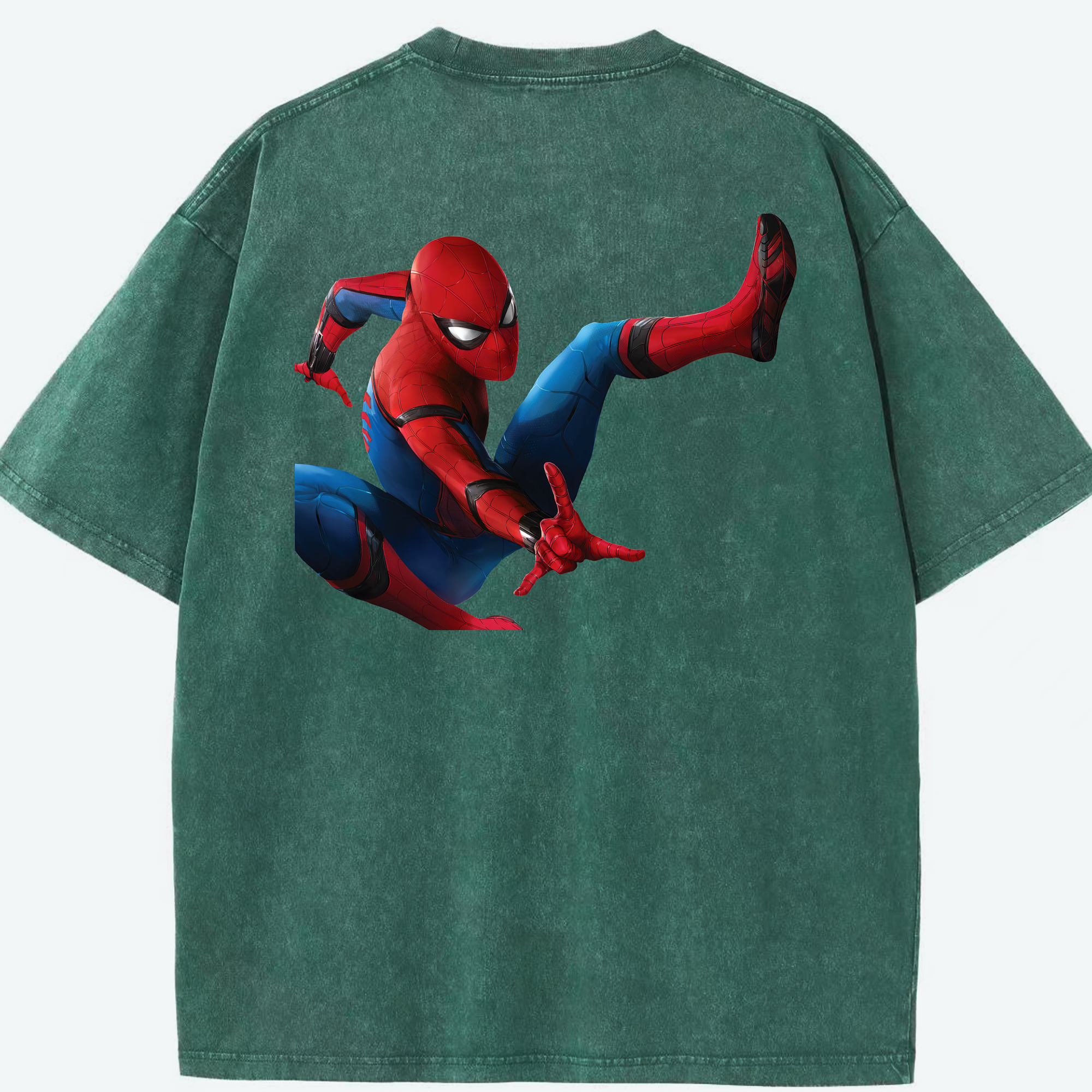 （画像用） Spider Man スパイダーマン 綿100% ヴィンテージ風 半袖Tシャツ（背面プリント）